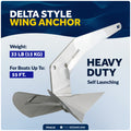 33 Lb / 15 Kg. Delta Anchor, AISI316 Stainless Steel - FO4218 - Five Oceans