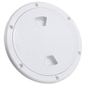 8" Deck Plate, Round Screw-in, Non-slip, White - FO4232 - Five Oceans