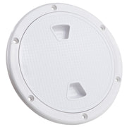 8" Deck Plate, Round Screw-in, Non-slip, White - FO4232 - Five Oceans