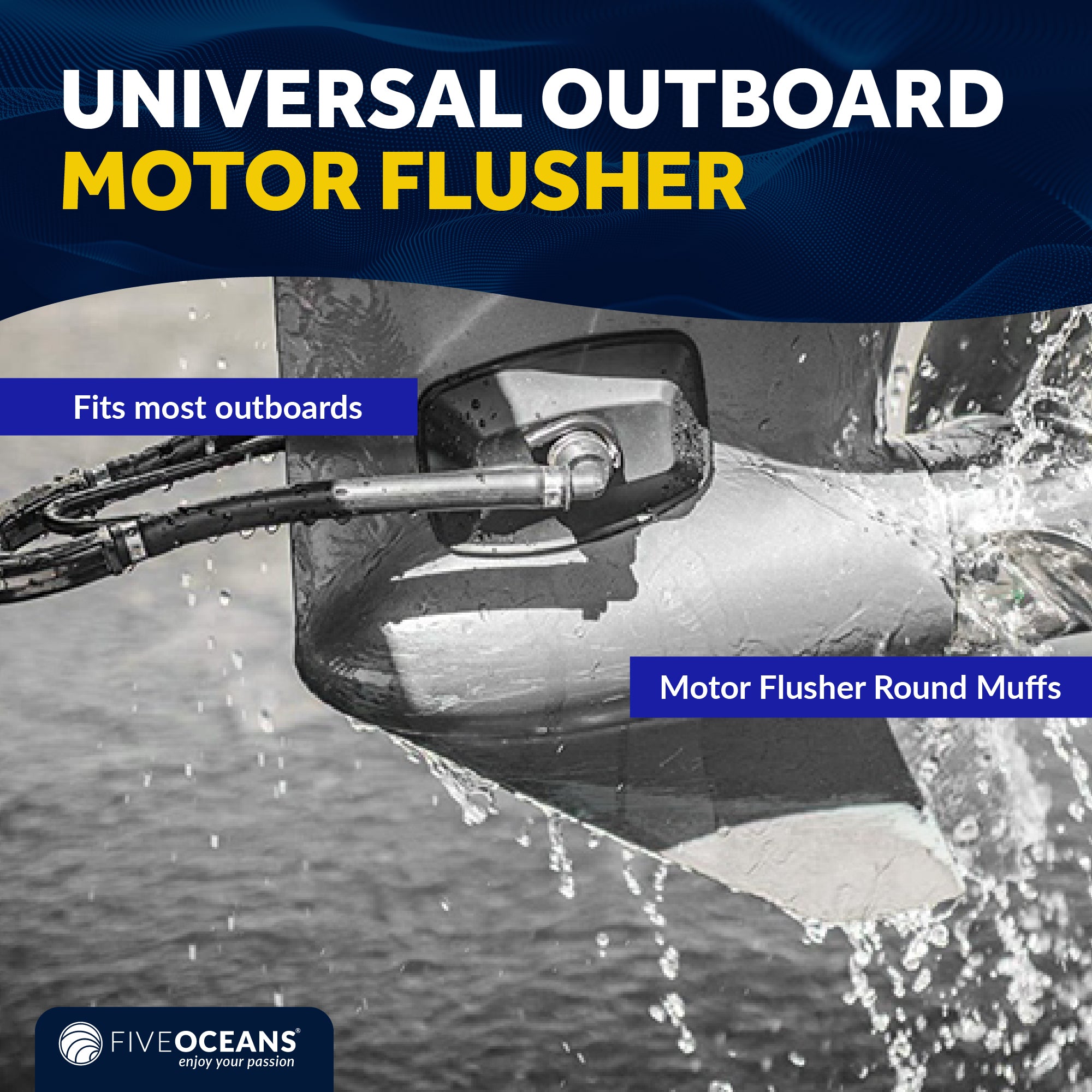 Universal Outboard Motor Flusher Dual Feed Rectangular Muffs & Gear Oil Pump Set - FO4241-4770 - Five Oceans