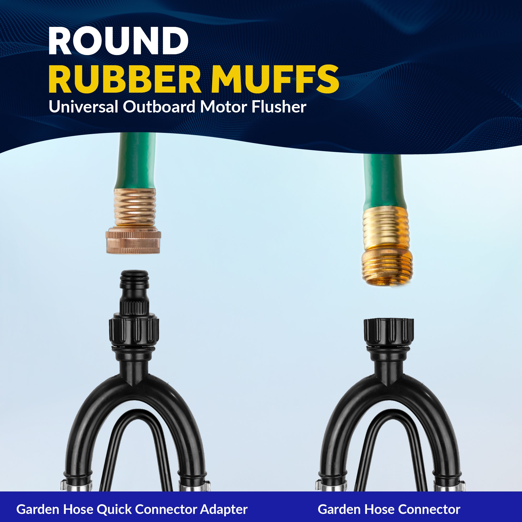 Universal Outboard Motor Flusher Dual Feed Rectangular Muffs & Gear Oil Pump Set - FO4241-4770 - Five Oceans