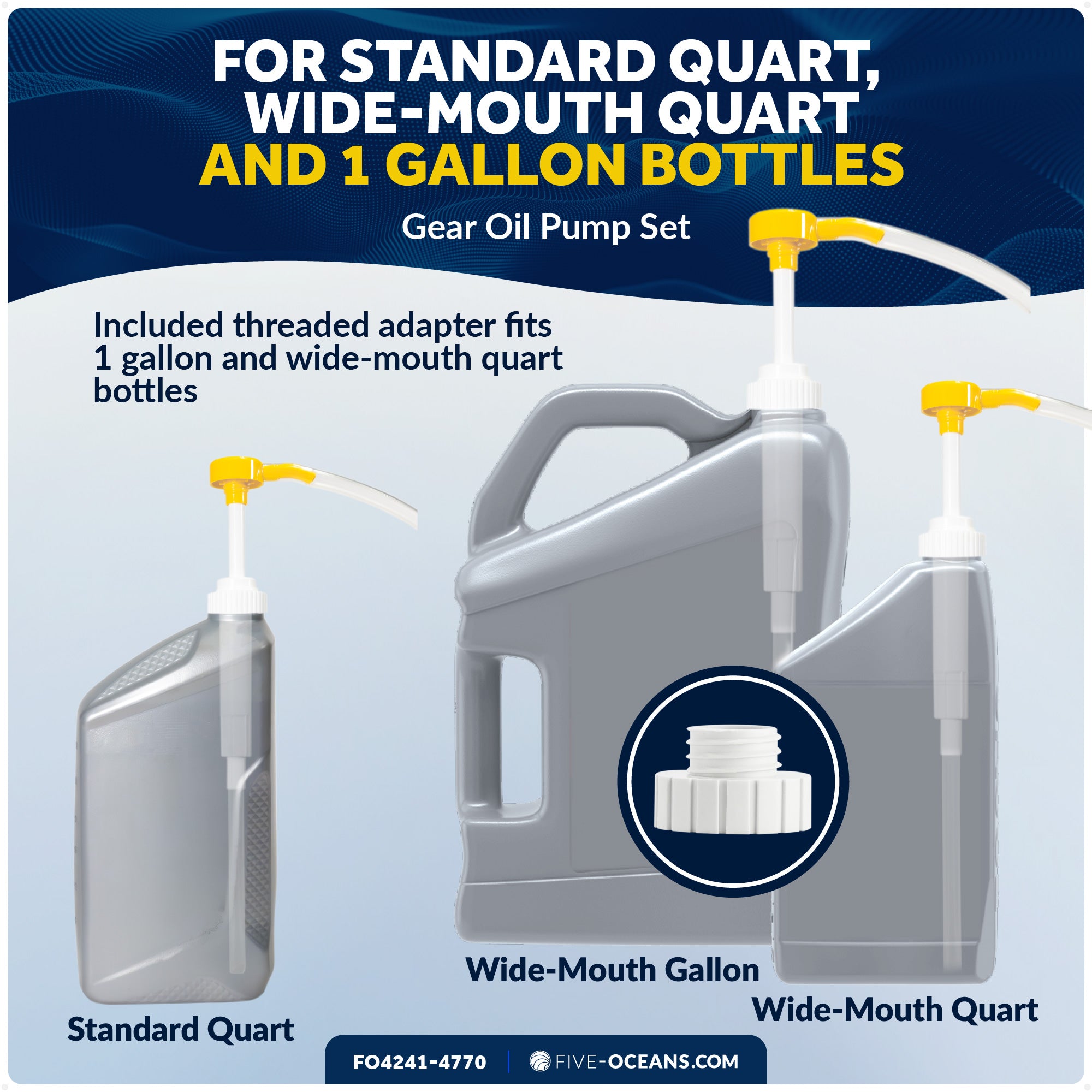 Universal Outboard Motor Flusher Dual Feed Rectangular Muffs & Gear Oil Pump Set - FO4241-4770 - Five Oceans
