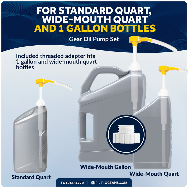 Universal Outboard Motor Flusher Dual Feed Rectangular Muffs & Gear Oil Pump Kit - FO4241-4770 - Five Oceans