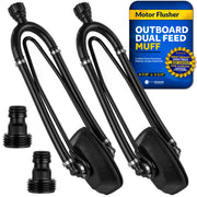 Dual Feed Muff Boat Motor Flusher, Rectangular Muffs - 2-Pack - FO4241-M2 - Five Oceans