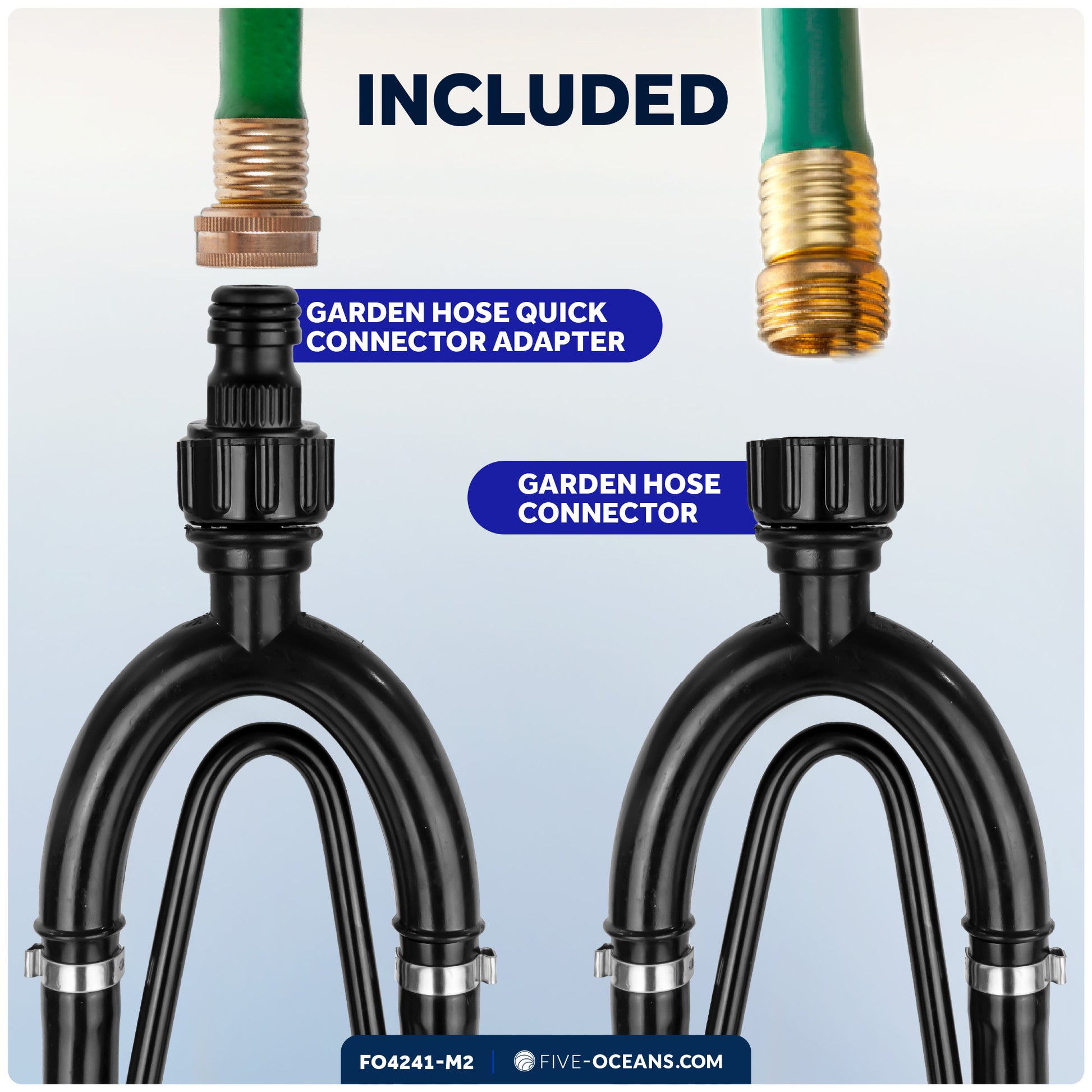 Dual Feed Muff Boat Motor Flusher, Rectangular Muffs - 2-Pack - FO4241-M2 - Five Oceans