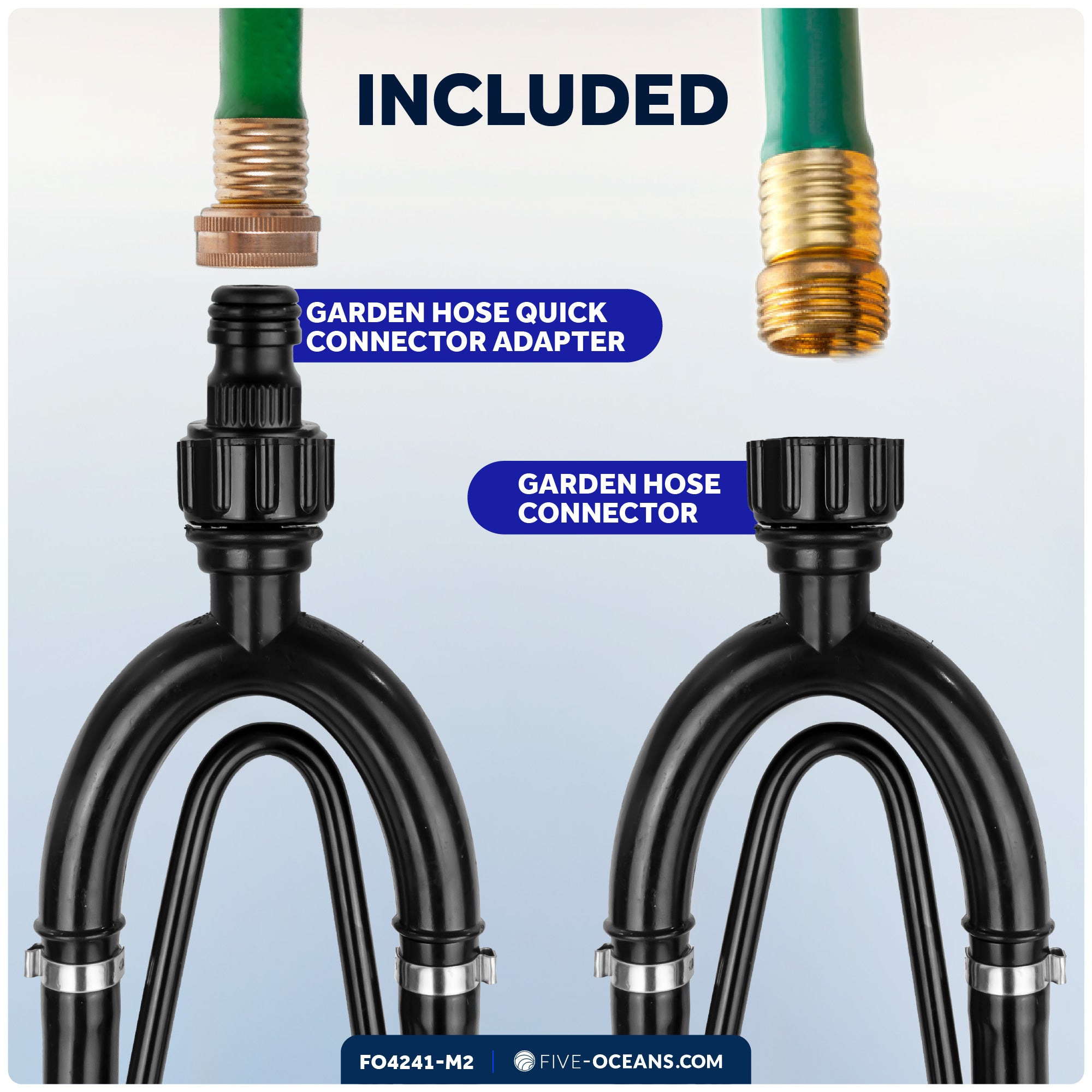 Dual Feed Muff Boat Motor Flusher, Rectangular Muffs - 2-Pack - FO4241-M2 - Five Oceans