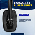 Dual Feed Muff Boat Motor Flusher, Rectangular Muffs - 2-Pack - FO4241-M2 - Five Oceans