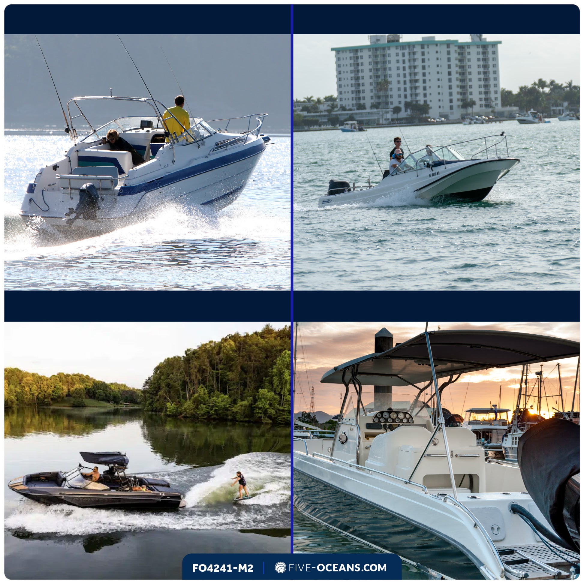 Dual Feed Muff Boat Motor Flusher, Rectangular Muffs - 2-Pack - FO4241-M2 - Five Oceans