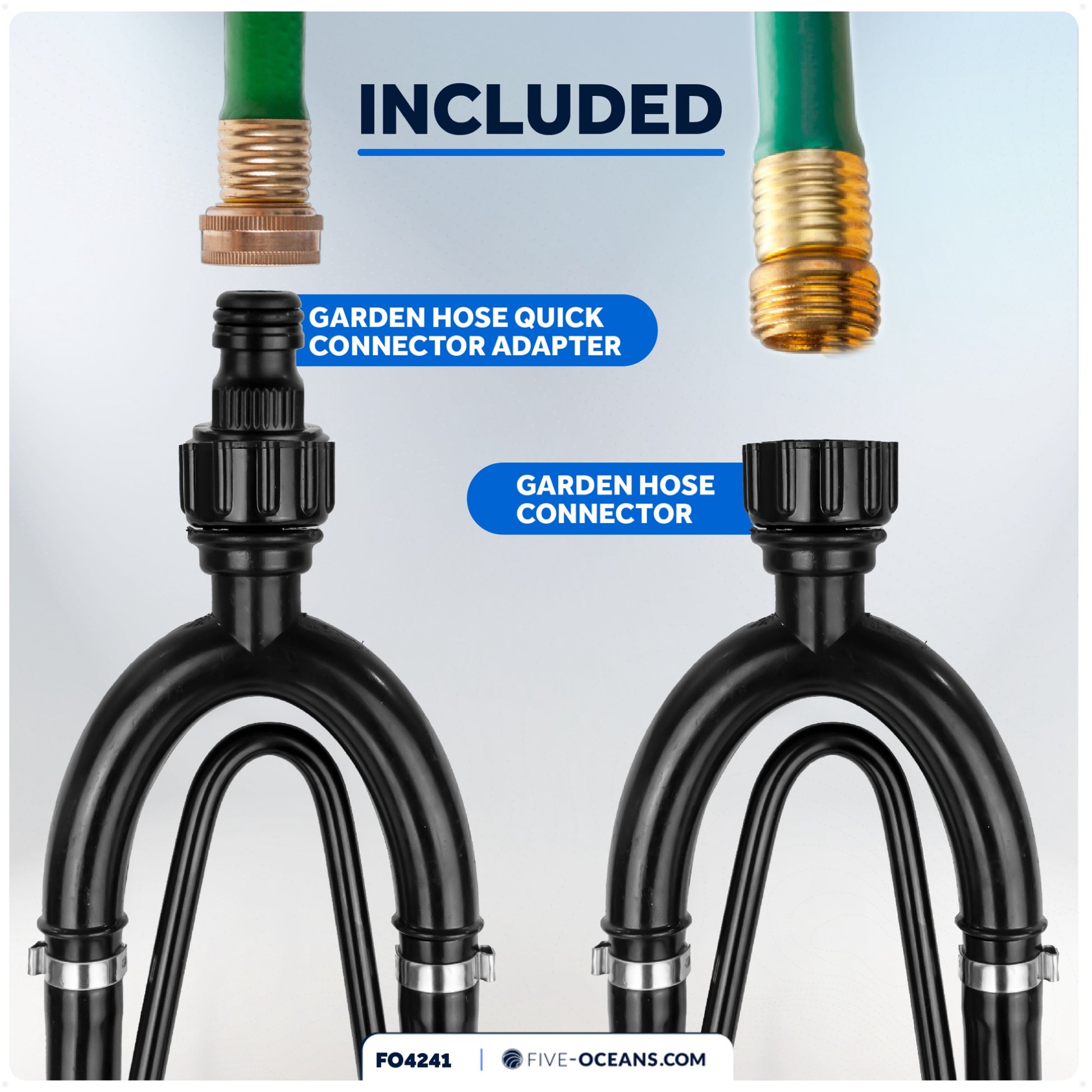 Universal Outboard Motor Flusher, Dual Feed Rectangular Muffs - FO4241 - Five Oceans