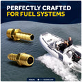 1/4" NPT Universal Fuel Tank Connector, 5/16" Barb Hose, Brass - FO4278 - Five Oceans