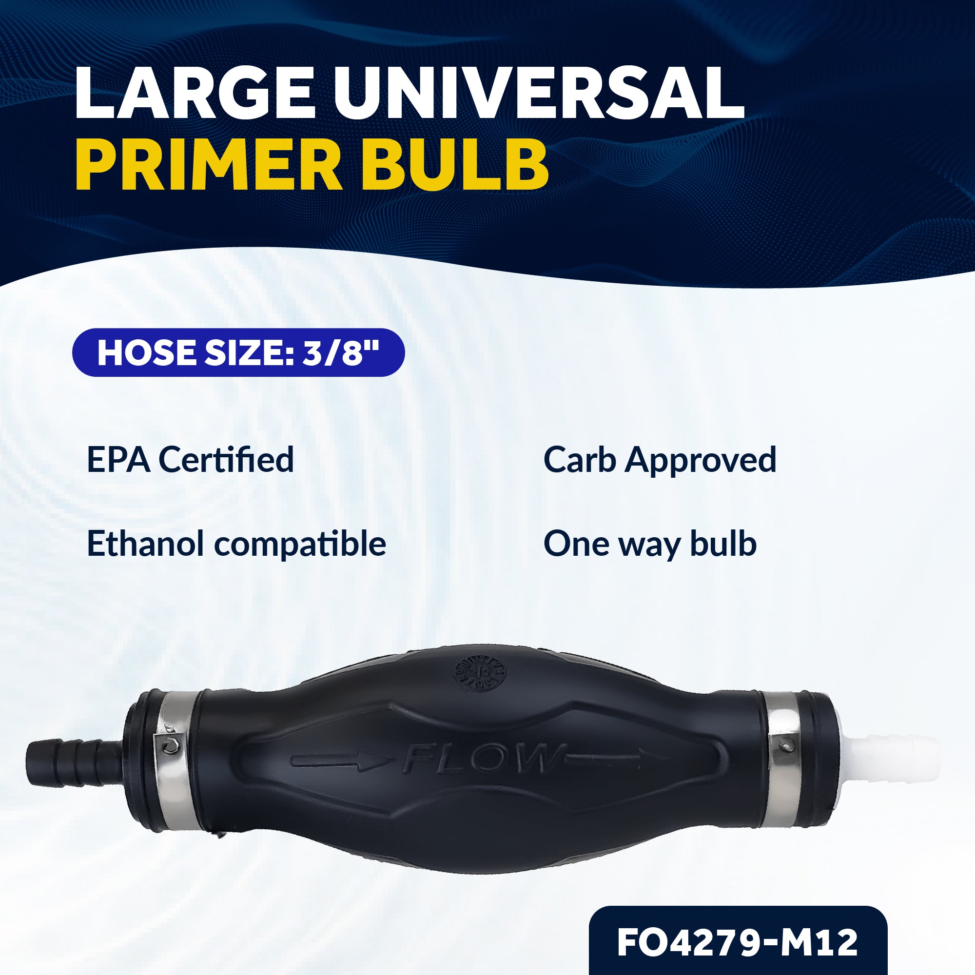 Value pack - Fuel Primer Bulb, 3/8"  Universal, 12-pack  - FO4280-M12 - Five Oceans