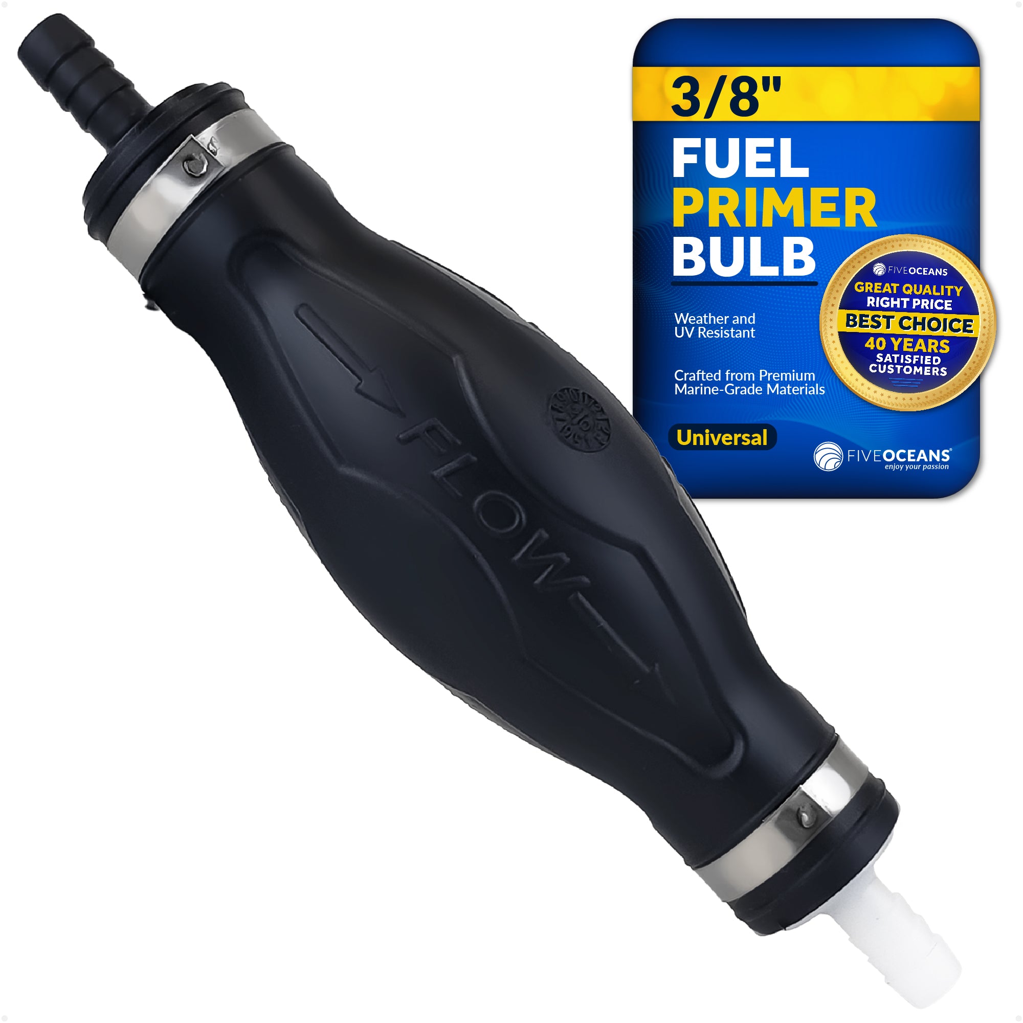 3/8-Inch Fuel Primer Bulb, Large EPA/CARB Approved - FO4279 - Five Oceans
