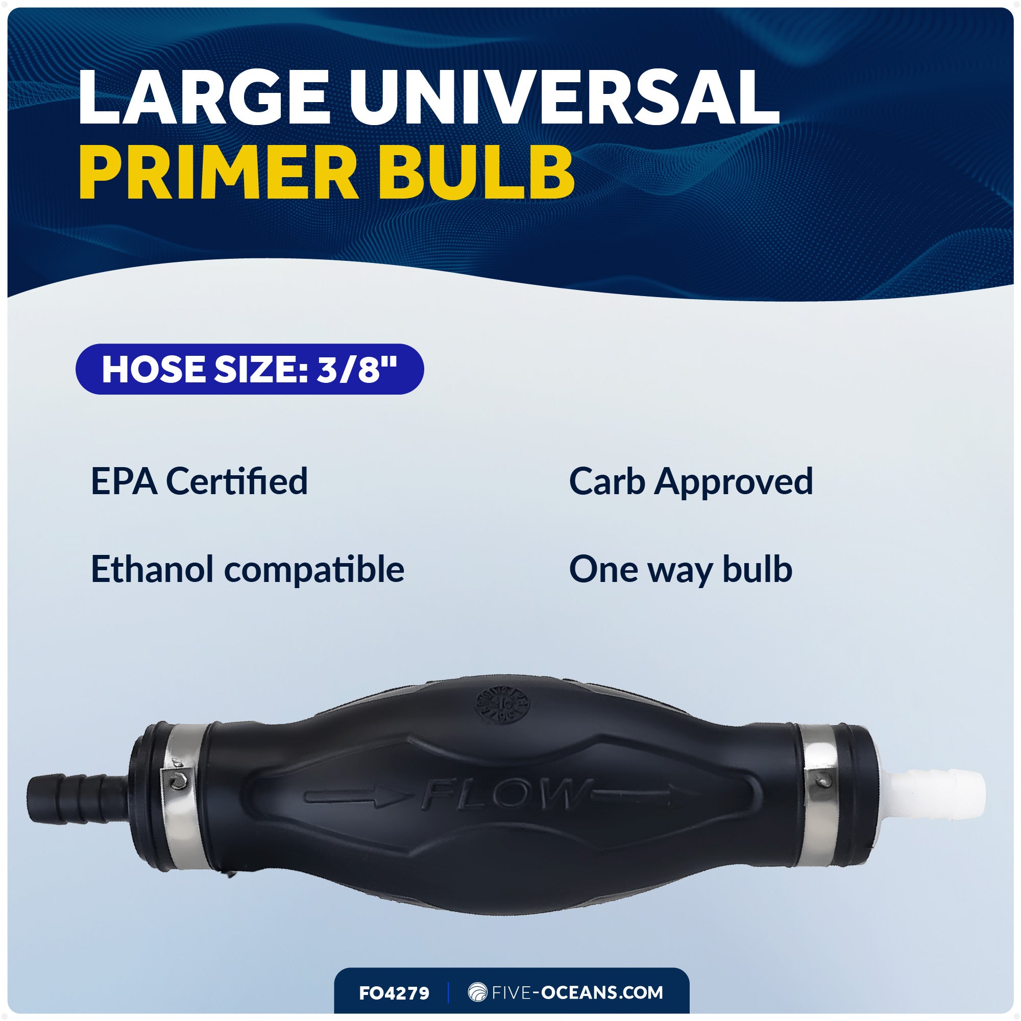 3/8-Inch Fuel Line Primer Bulb, Large EPA/CARB Approved - FO4279