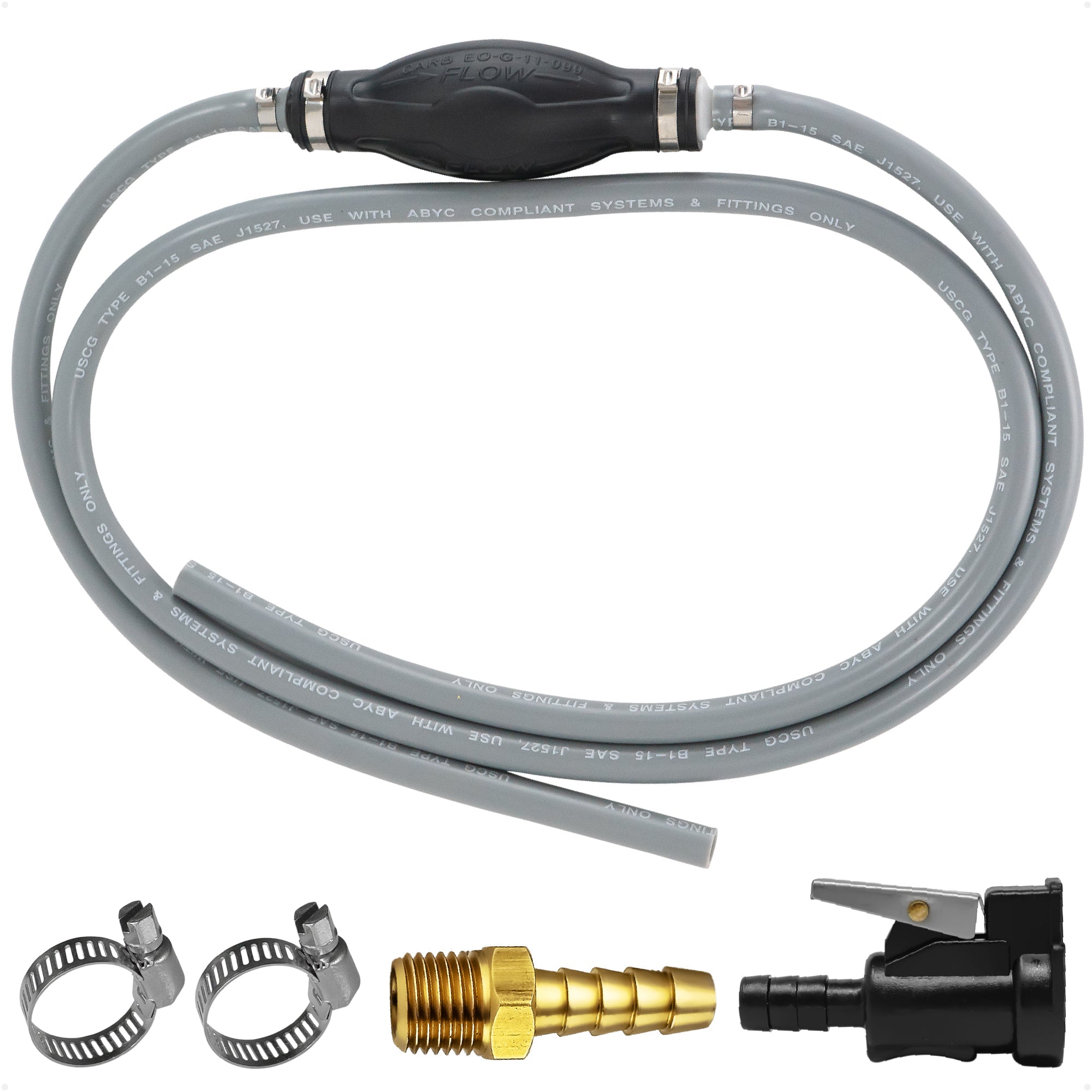 Marine Boat Fuel Line Kit for OMC/Johnson/Evinrude Outboards, 3/8" x 6', EPA/CARB Approved - FO4280-2152-OMC