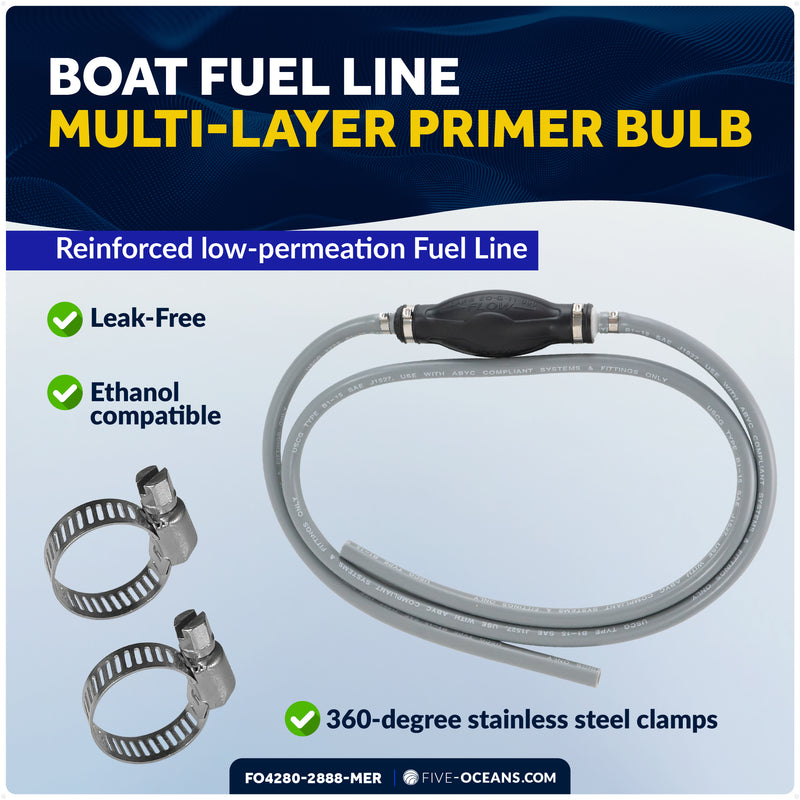 EPA 3/8" Fuel Line Assembly for Mercury Outboards - FO4280-2888-MER - Five Oceans
