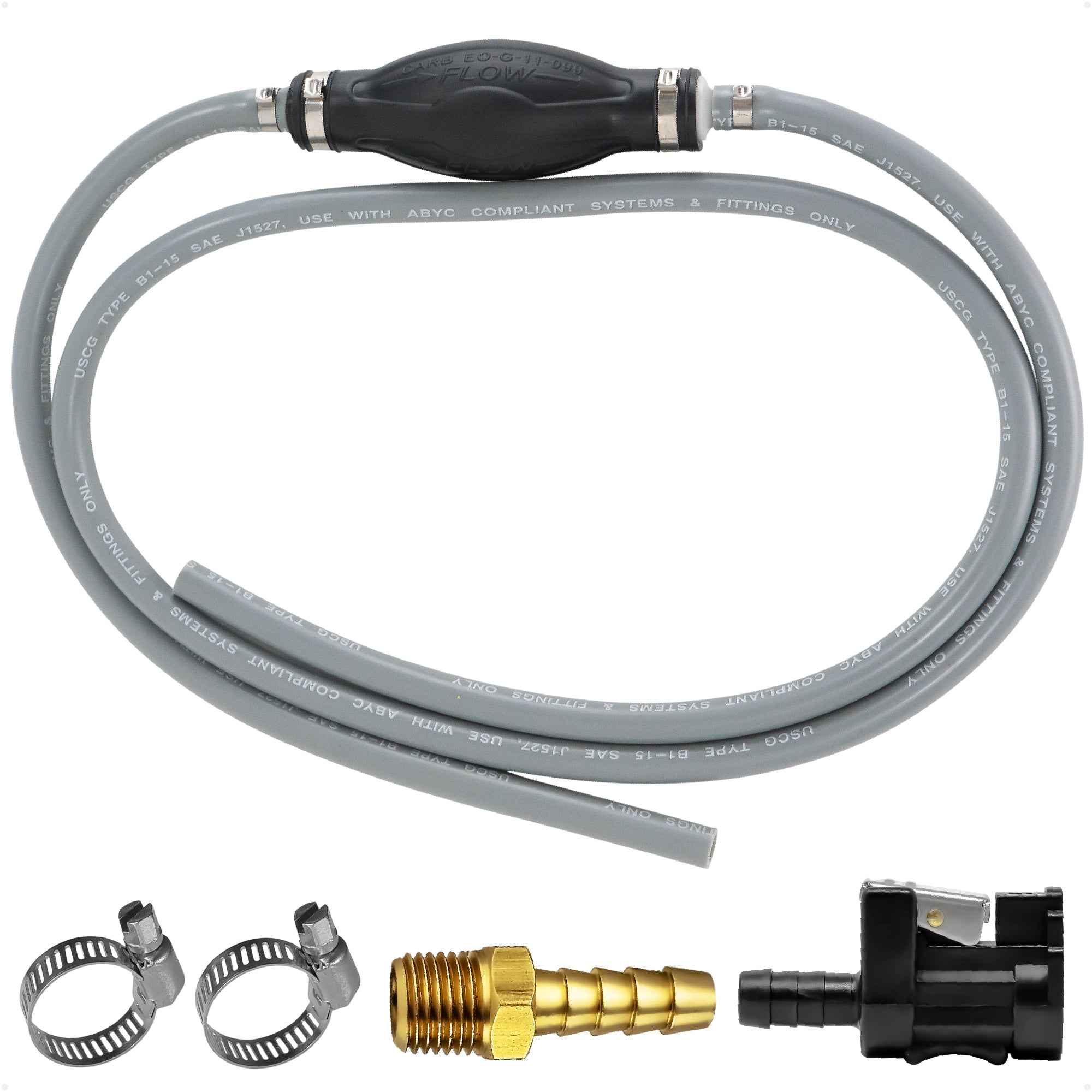 Marine Boat Fuel Line Kit for Yamaha Outboards, 3/8" x 6', EPA/CARB Approved - FO4280-2888-YAM