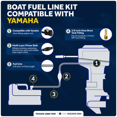 EPA 3/8" Fuel Line Assembly for Yamaha Outboards - FO4280-2888-YAM - Five Oceans