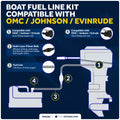 EPA 3/8" Fuel Line Assembly for OMC / Johnson / Evinrude Outboards - FO4281 - Five Oceans