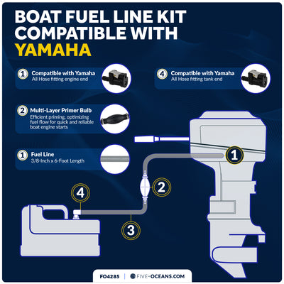 EPA 3/8" Fuel Line Assembly for Yamaha Outboards - FO4285 - Five Oceans