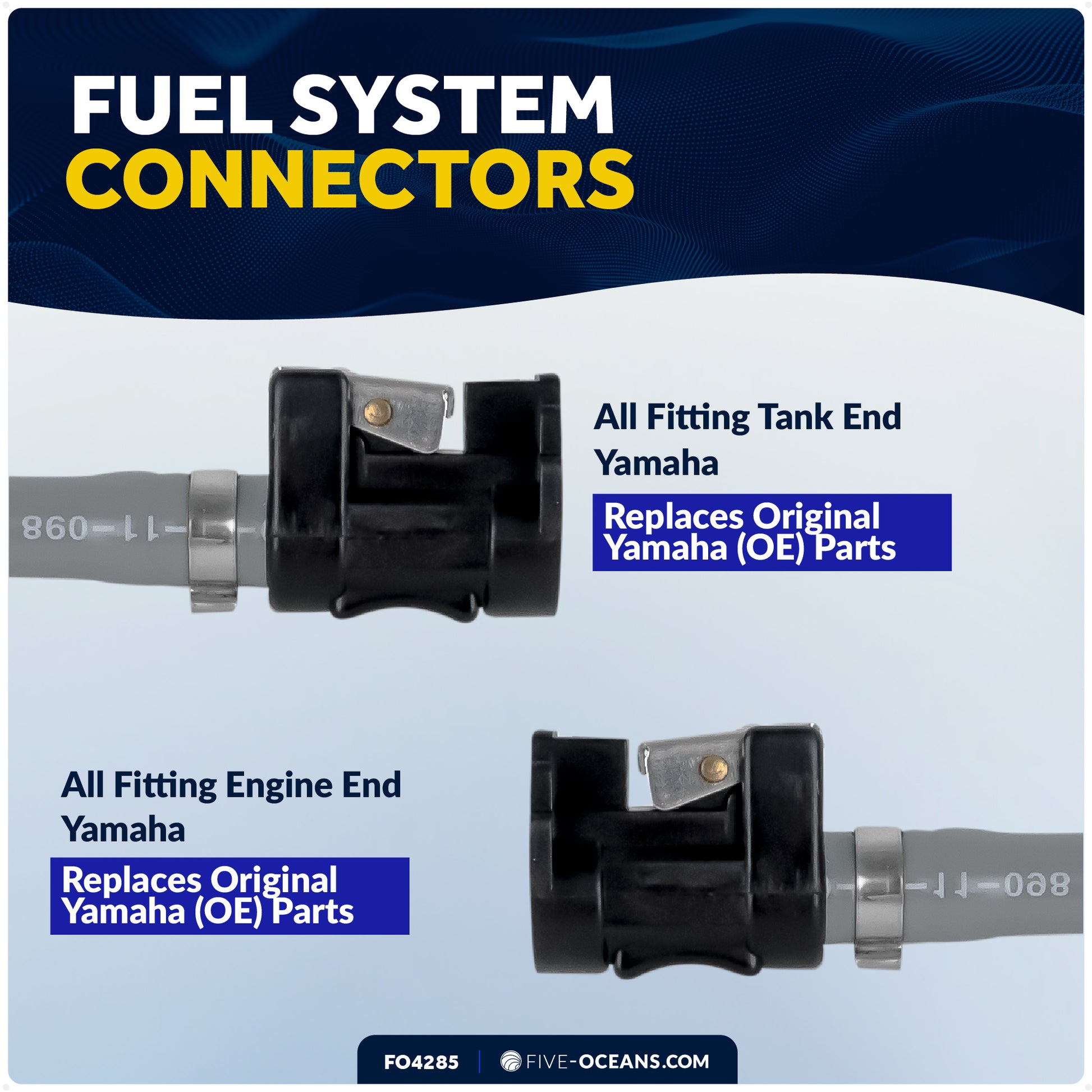 Yamaha Marine Boat Fuel Line Kit, 3/8-Inch x 6-Foot, EPA/CARB Approved - FO4285 - Five Oceans