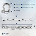 Windlass Anchor Rode, 9/16"x250' Rope with 5/16"x20' G4 Galvanized Chain - FO4289 - Five Oceans
