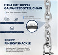 Windlass Anchor Rode, 5/8" 3-Strand Rope with 3/8" HTG4 Galvanized Steel Chain - Five Oceans