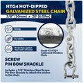 Windlass Anchor Rode, 5/8" 3-Strand Rope with 3/8" HTG4 Galvanized Steel Chain - Five Oceans