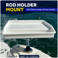 Fish Fillet Table / Cutting Board 17" x 14", Rod Holder Mount, White - FO4298 - Five Oceans