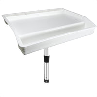 Fish Fillet Table / Cutting Board 17" x 14", Rod Holder Mount, White