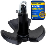 River Anchor, 12 Lb, Cast Iron Black PVC Vinyl Coated - FO4301 - Five Oceans