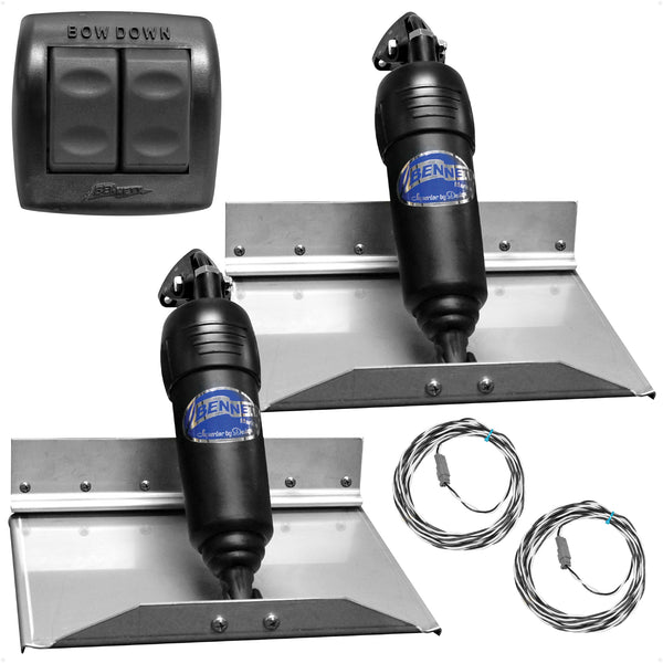 Bennett Marine Electric Trim Tab System 12" x 9", Complete Kit BOLT129, 12V DC - FO4320 - Five Oceans