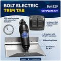 Bennett Marine Electric Trim Tab System 12" x 9", Complete Kit BOLT129, 12V DC - FO4320 - Five Oceans
