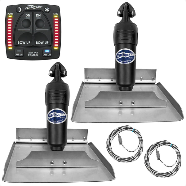 Bennett Marine Electric Trim Tab System 12" x 12", Complete Kit BOLT1212, 12V DC - FO4321 - Five Oceans