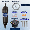 Bennett Marine Electric Trim Tab System 12" x 12", Complete Kit BOLT1212, 12V DC - FO4321 - Five Oceans