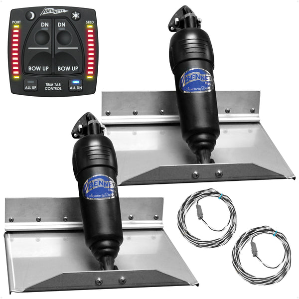 Bennett Marine Electric Trim Tab System 12" x 9", Complete Kit BOLT129, 12V DC - FO4322 - Five Oceans