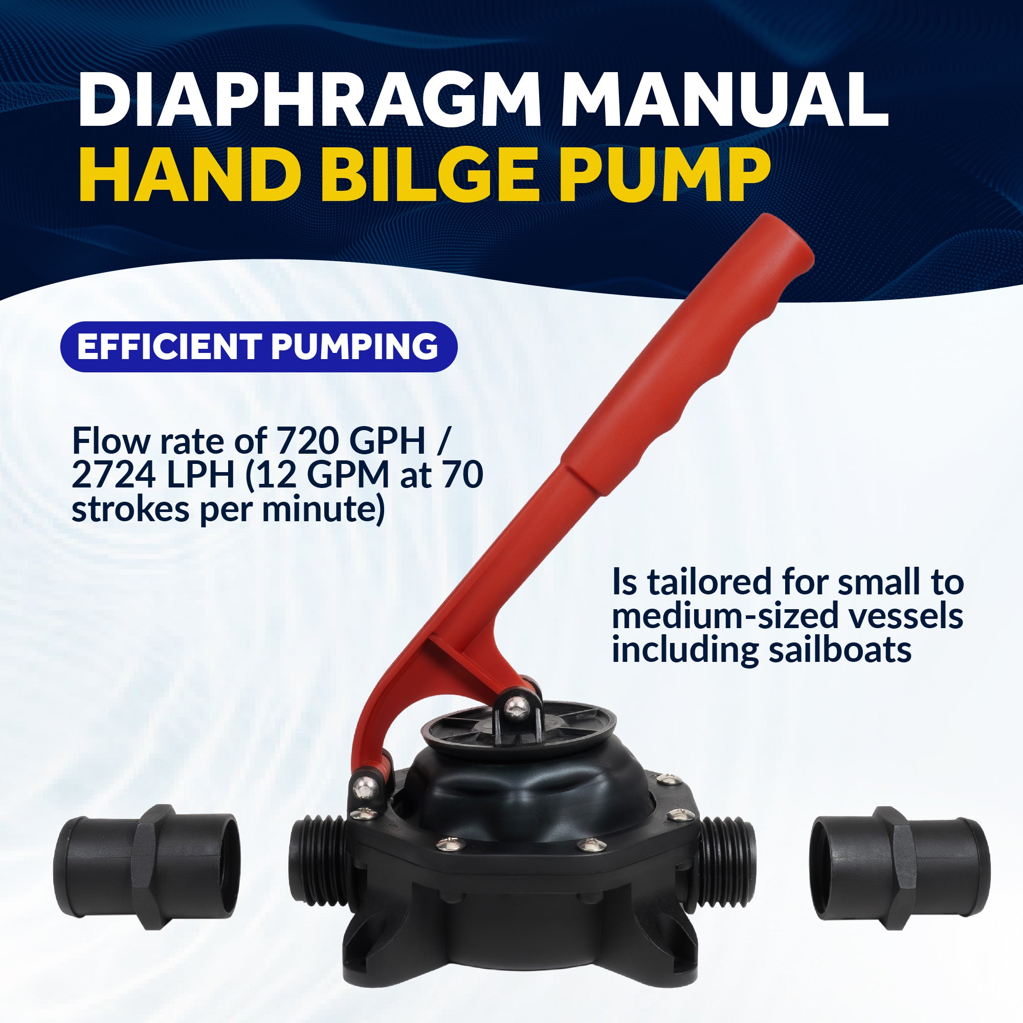 Diaphragm Manual Hand Bilge Pump - 720 GPH - FO4328 - Five Oceans