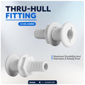 Bilge Pump Plumbing Kit - 7' x 3/4" Black PVC Hose with 2 Clamps & Thru-Hull Fitting - FO4329 - Five Oceans