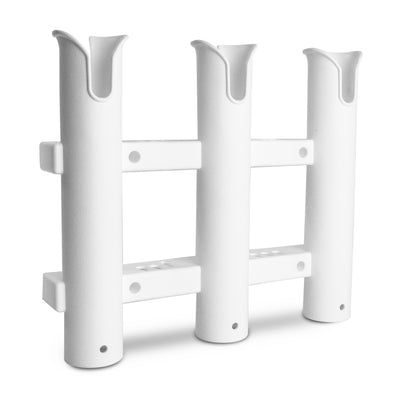 3 Rod Rack (3-Pole Rod Holders), White, Side-Mount - FO4330 - Five Oceans