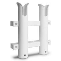 2-Pole Fishing Rod Holders Tubes, White, Wall Mounted