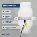 In-Line Bilge Blower, for 3" Interior Diameter Vent, Water Resistant, 12V - FO4333 - Five Oceans