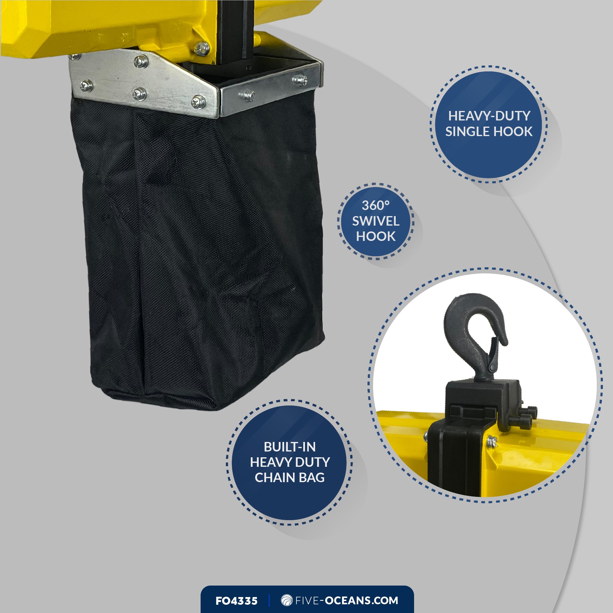 1100 Lb / 500 Kg Electric Chain Hoist with 6Ft Cable Control, 120V - FO4335