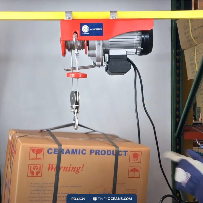 2200 Lb. Electric Hoist with 20Ft Cable Control, 120V AC - FO4339 - Five Oceans