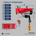 2200 Lb. Electric Hoist with 20Ft Cable Control, 120V AC - FO4339 - Five Oceans