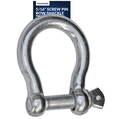 5/16" (8mm) Screw Pin Anchor Bow Shackles, Galvanized Steel - FO433 - Five Oceans