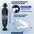 Bennett Marine Electric Trim Tab System Actuator, Adjustable Upper Hinge - BEA3000, 12V - FO4342 - Five Oceans