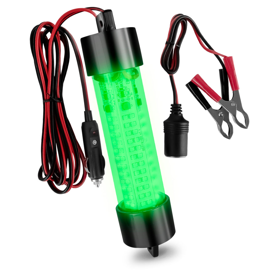LED Underwater Fishing Light with 17' Power Cord, Green, 10-30V - FO4387 - Five Oceans