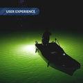 LED Underwater Fishing Light with 17' Power Cord, Green, 10-30V - FO4387 - Five Oceans
