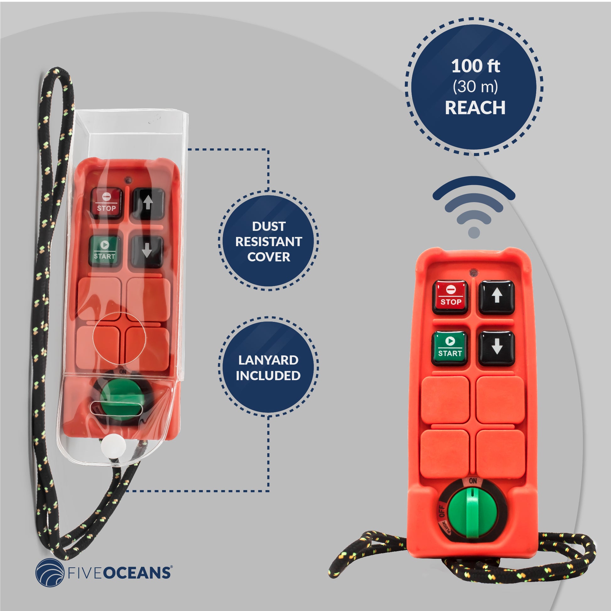 Electric Hoist, 1320 Lb Electric Winch, Wireless Remote Control 110V - FO4403 - Five Oceans