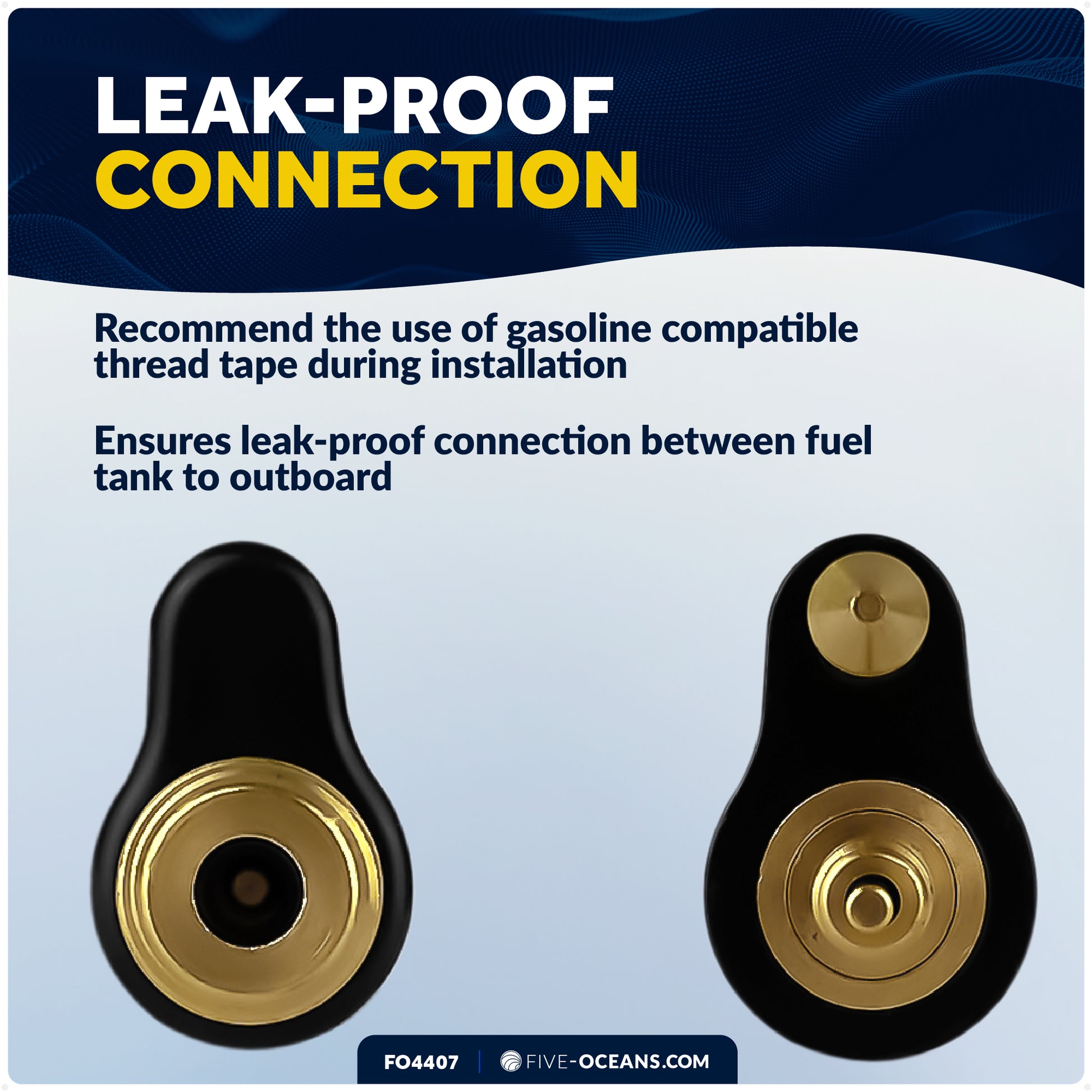 1/4" NPT Fuel Tank Connector for OMC / Johnson / Evinrude Outboards - FO4407 - Five Oceans