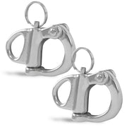 2" Pin Release Snap Shackle with Fixed Eye, AISI316 Stainless Steel, 2-Pack - FO441-M2